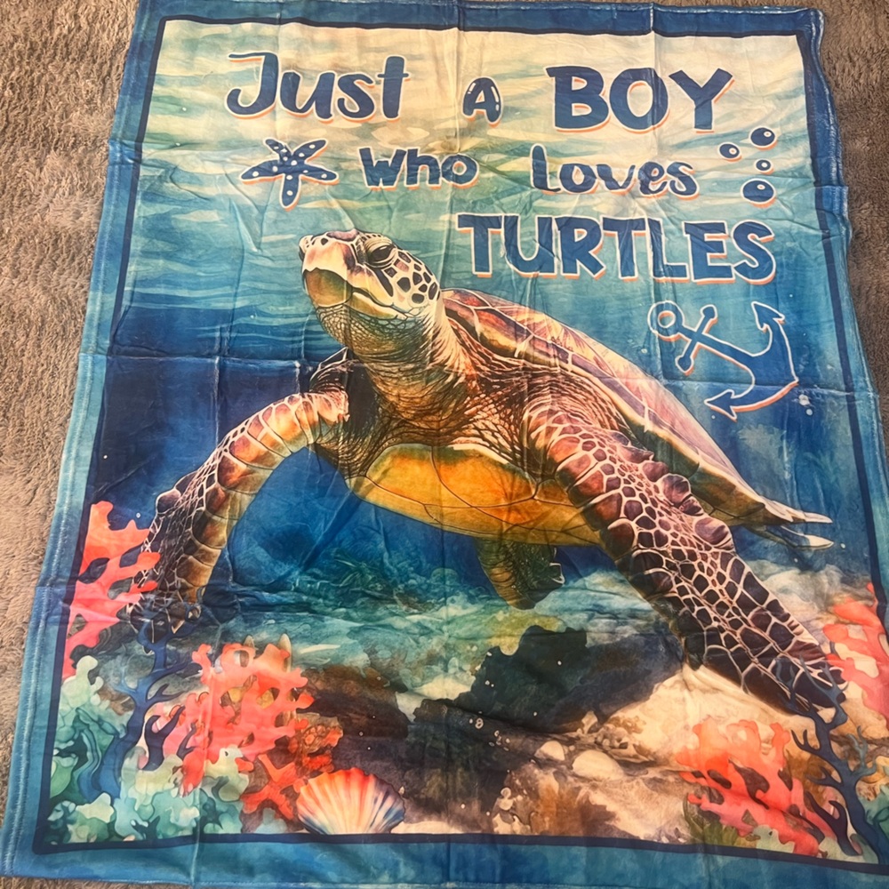 Colorful Sea Turtle Blanket